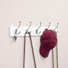 BirdRock Home Tri Hook Coat Rack - 5 Hooks - Wall Mount Hat Rack - White Finish - Satin Nickel Hooks - 4 of 4