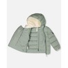 Deux par Deux Boy Compressible Winter Puffy Coat Designed for Car Seat Sage Green - 4 of 4
