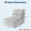 Bedroom Bean Bag Chair, Lazy Floor Couch with High-Resilience Foam, Non-Slip Base, Beanbag Chairs for Adults, Fireside Chair - 2 of 4