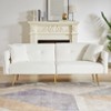 NicBex Teddy Buttons Tufted Accent Loveseat Sofa with Side Pocket & Foldable Armrest,Folding Sleeper Chair for Living Room,Bedroom - 3 of 4