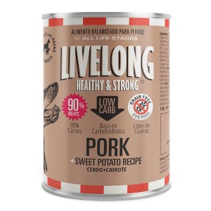 Livelong Healthy & Strong Pork & Sweet Potato Wet Dog Food, 12pk 12.5oz Cans - 1 of 4