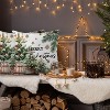 Lomsoe 2pcs Christmas Throw Pillow Covers - Merry Christmas Pine Branches Holly Leaves Pinecones Berries Bow Star Designs, Zip Closure, Holiday Decor - 2 of 4
