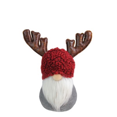 Northlight 11 Gray and Red Santa Gnome with Moose Antlers Christmas Table Top Decoration