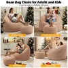 AENKYO Microfiber Upholstered Bean Bag Sofa Chair with Footstool, Petal Back Memory Foam Lazy Sofa for Living Room & Bedroom - 2 of 4