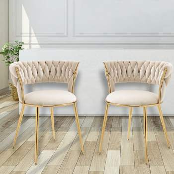 Set of 2 Modern Velvet Upholstered Accent Chair with Tufted Backrest-ModernLuxe