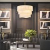 Rennnsan Oaklyn 27" W 6 -Light Woven Ratten Dimmable Bohemian Drum Shaded Chandelier in Gold - 2 of 4