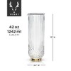 Viski Gatsby Vintage Cocktail Mixing Glass - Art Deco Ripple Glassware Arch Design, 47oz Gold Plated Base Crystal Mixing Glass - 3 of 4