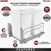 Rev-A-Shelf Double Pull-Out Trash Can for Under Kitchen Cabinets 35 Quart 8.75 Gallon with Soft-Close Slides - 2 of 4