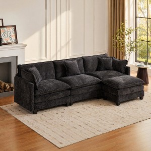 Ottoman for Sectional Cloud Couch, Corduroy Ottoman for Deep Seat
