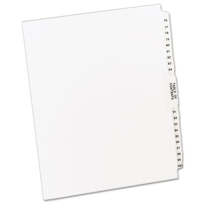 Avery-Style Legal Exhibit Side Tab Divider Title: 76-100 Letter White 11397