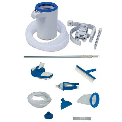 Kokido Surface Skimmer & Intex Deluxe Pool Maintenance Kit with Vacuum and Pole