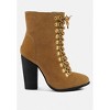 GOOSE-FEATHER Antique Tan High Heeled Ankle Boot - image 2 of 4