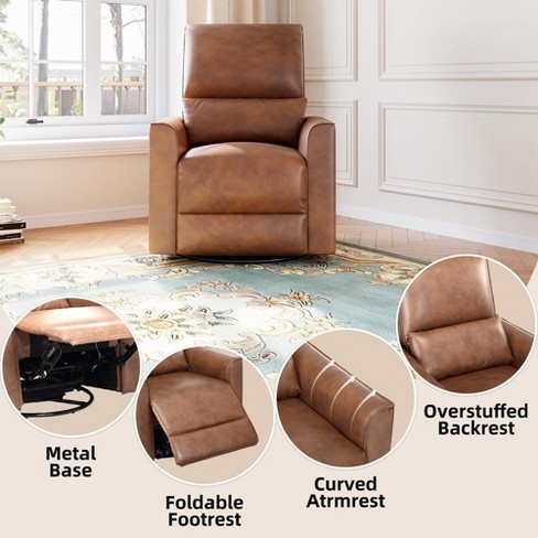 Faux leather swivel rocker recliner deals