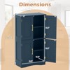 Costway Bathroom Floor Storage Cabinet 43.5" Freestanding Pantry Cabinet with 4 Doors Black/Blue/Gray/White - 3 of 4