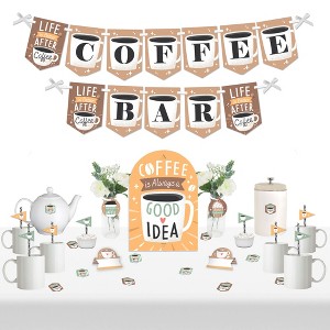 Big Dot of Happiness But First, Coffee - DIY Cafe Themed Party Signs - Drink Bar Decorations Kit - 50 Pieces - 1 of 4