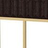 Royal Hampton 24 Inch Modern Side End Table, Brown Wood, Gold Steel Base, 1 Drawer - 3 of 4