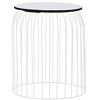 vidaXL Coffee Table Set of 3 White Metal Small, Medium, Large - 3 of 4