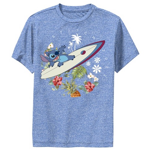 Boy's Lilo & Stitch Tropical Waves Performance Tee - Royal Blue Heather ...