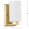 Progress Lighting Estrada 1-Light Vanity Light, Steel, Brushed Gold, Opal Glass - Damp Rated - 5.37"W x 7.75"H - 4 of 4