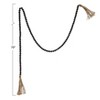Storied Home Paulownia Wood Bead Garland with Jute Tassels, Distressed Black - 2 of 4