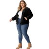 Agnes Orinda Women's Plus Size Shearling Fluffy Fuzzy Long Sleeve Zip Up Fleece Jackets - 3 of 4