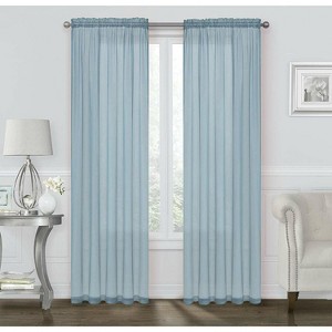 Kate Aurora Coastal Pastel Colored Light & Airy Sheer Voile Window Curtains - 1 of 1