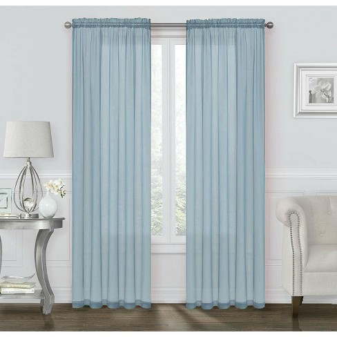 Kate Aurora Coastal Pastel Colored Light & Airy Sheer Voile Window ...