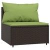 vidaXL 3 Piece Patio Lounge Set with Thickly Padded Cushions, Brown Rattan Outdoor Sofa Set for Garden, Patio, or Deck - 4 of 4