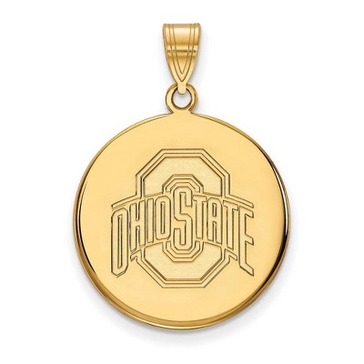 Black Bow Jewelry 10k Yellow Gold Ohio State Buckeyes NCAA Large Pendant