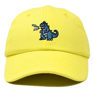 Dalix Giant Lizard Kaiju Embroidered Cotton Dad Hat Baseball Cap Adjustable Glow in the Dark Mens - 1 of 4