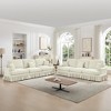 Classic Chenille Sleeper Sofa Couch, Flared Arms, Removable Ruffled Skirt, Spindle Legs, Deep Seat Cloud Sectional with 3 Movable Ottomans - 2 of 4