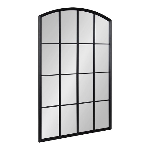 Kate & Laurel All Things Decor Forsyth Windowpane Arch Mirror Black - image 1 of 4