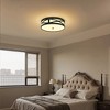 DORESshop 12 in. Black LED Flush Mount Ceiling Light, 1-Light Modern Fixture for Bedroom, Hallway, Kitchen - 3 of 4