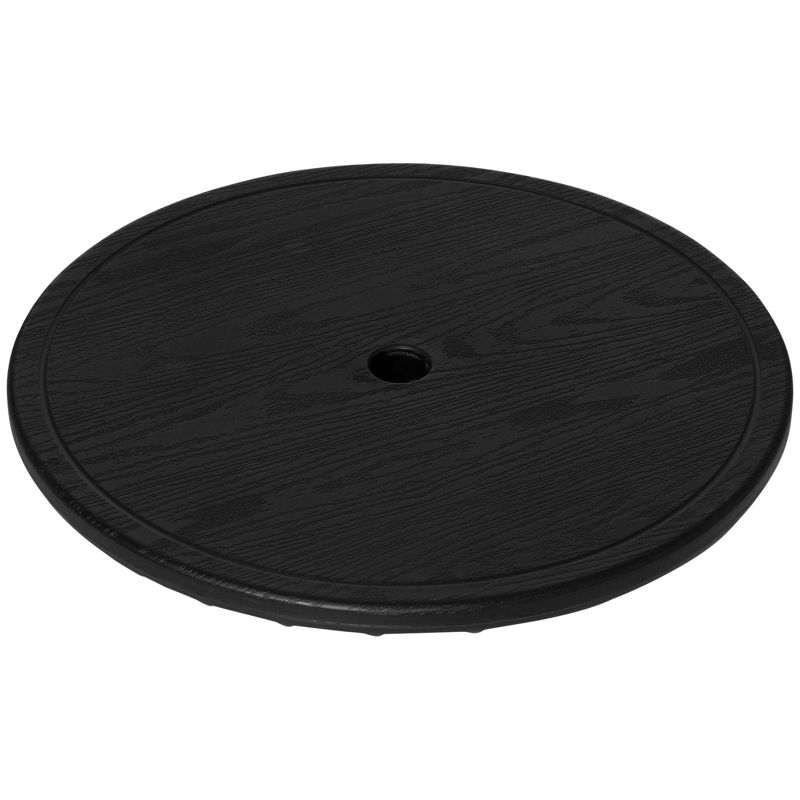 Outsunny 20" Umbrella Table Tray Portable Round Table Top for Beach, Patio, Garden, Swimming Pool, Deck, Black, 4 of 7