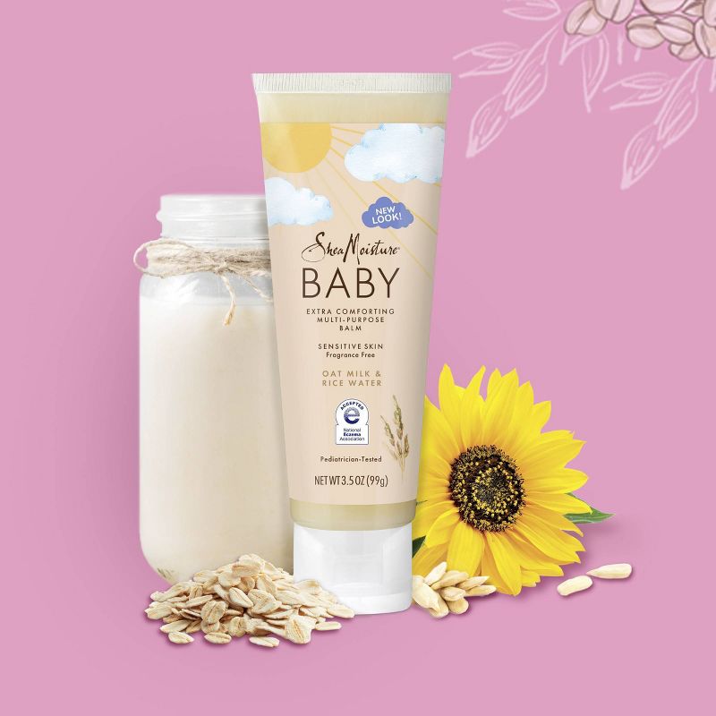 SheaMoisture Baby Multi-Purpose Balm Oat Milk &#38; Rice Water Extra Comforting Fragrance Free for Sensitive Skin - 3.5oz, 4 of 6