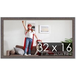 PosterPalooza | Panoramic Textured Grey Picture Frame - UV Acrylic, Foam Board Backing, Hanging Hardware - 1 of 4