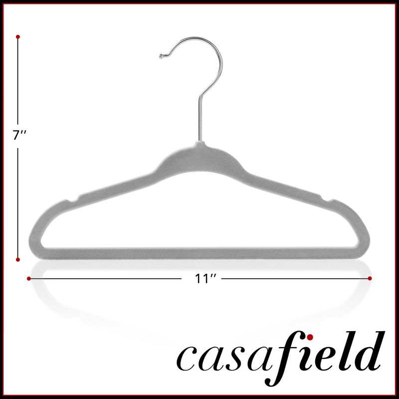 Casafield 11" Velvet Baby Hangers for Infant & Toddler Clothes, Set of 100, 5 of 8
