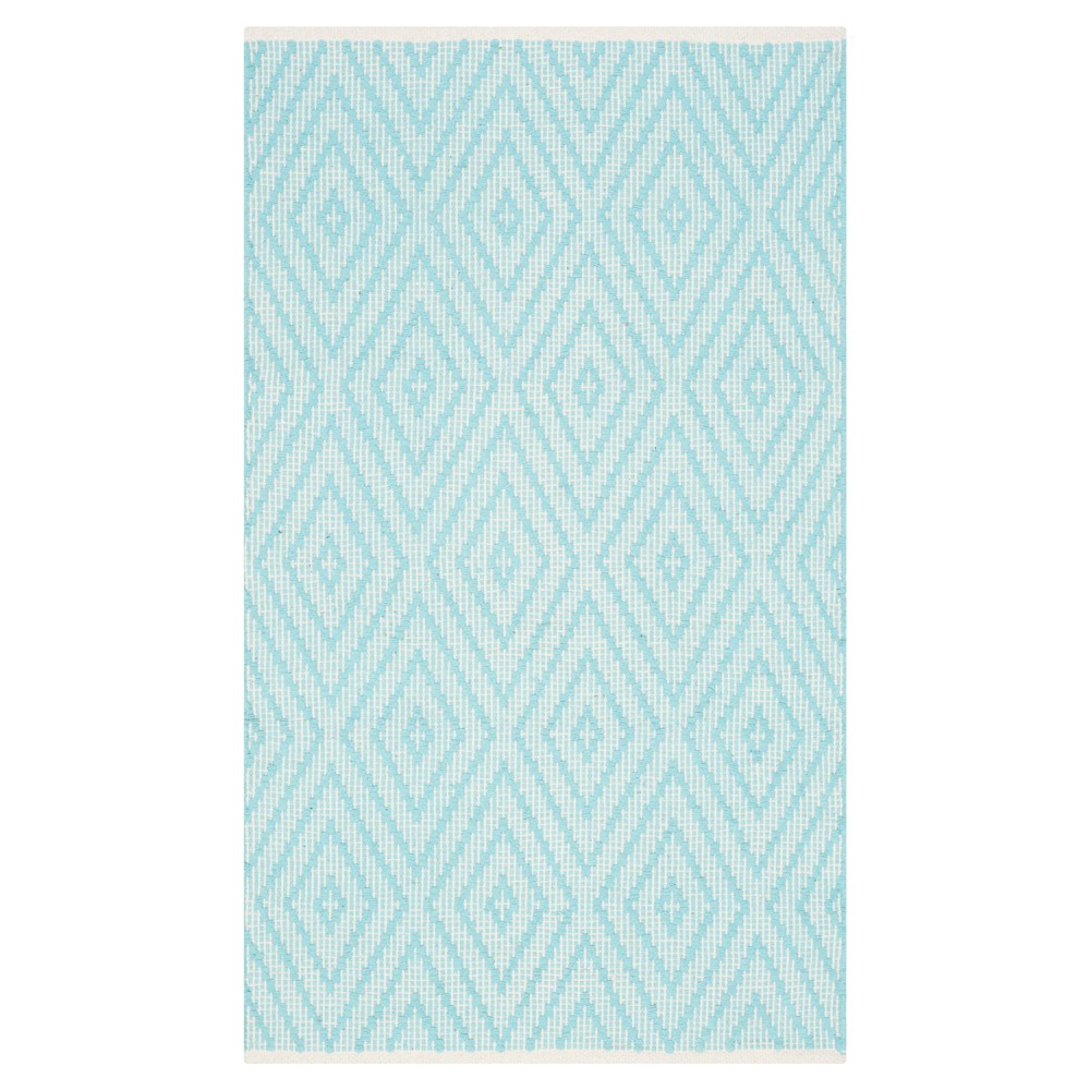 Turquoise/Ivory Diamond Flatweave Woven Accent Rug 3'x5' - Safavieh