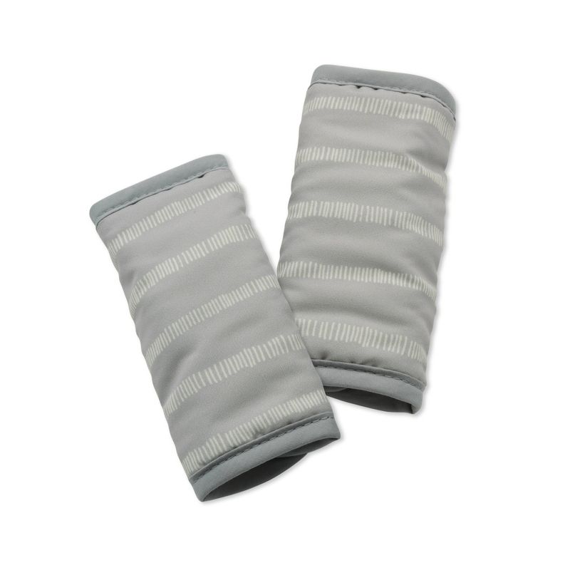 Go by Goldbug Duo Head Support And Strap Cover Set - For Car Seat Stroller Bouncer - Gray Ticking Stripe - 2pc, 5 of 12