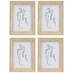 Northlight Natural Ribbed Picture Frames for 5" x 7" Photo - Set of 4 - 1 of 4