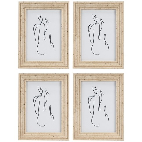 Northlight Natural Ribbed Picture Frames for 5" x 7" Photo - Set of 4 - image 1 of 4