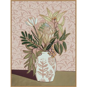 32" x 42" Protea Posy by Urban Road Framed Canvas Wall Art Print - Amanti Art: Modern Lithograph, Polystyrene Frame - 1 of 4