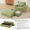 Chaise Lounge Accent Chair Single Sofa Couch Armchair with Movable Storage Ottoman USB Ports Cup Holders Phone Holder Side Pockets Chenille-ModernLuxe - 4 of 4