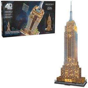 4D Build Empire State Building 3D Model Kit LED Lights 479 Pieces ...