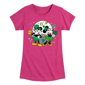 Girls' - Disney - Mickey And Minnie Pot Of Gold Fitted Short Sleeve Graphic T-Shirt - 1 of 4