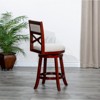 FONTOI 44" Swivel Upholstered Barstools with Back, French Bar Stools with Flared Leg for Living Room Kitchen, Dark Brown&Gray, 24"*44"*24" - 4 of 4
