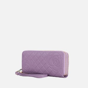 MKF Collection Honey Genuine Leather Quilted Flower-Embossed Women’s Wristlet Wallet by Mia K - 1 of 4