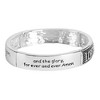 Dicksons The Lord's Prayer Engraved Verse Black Women's One Size Silver Plated Stainless Steel Four-Tile Stretch Bracelet - 3 of 4