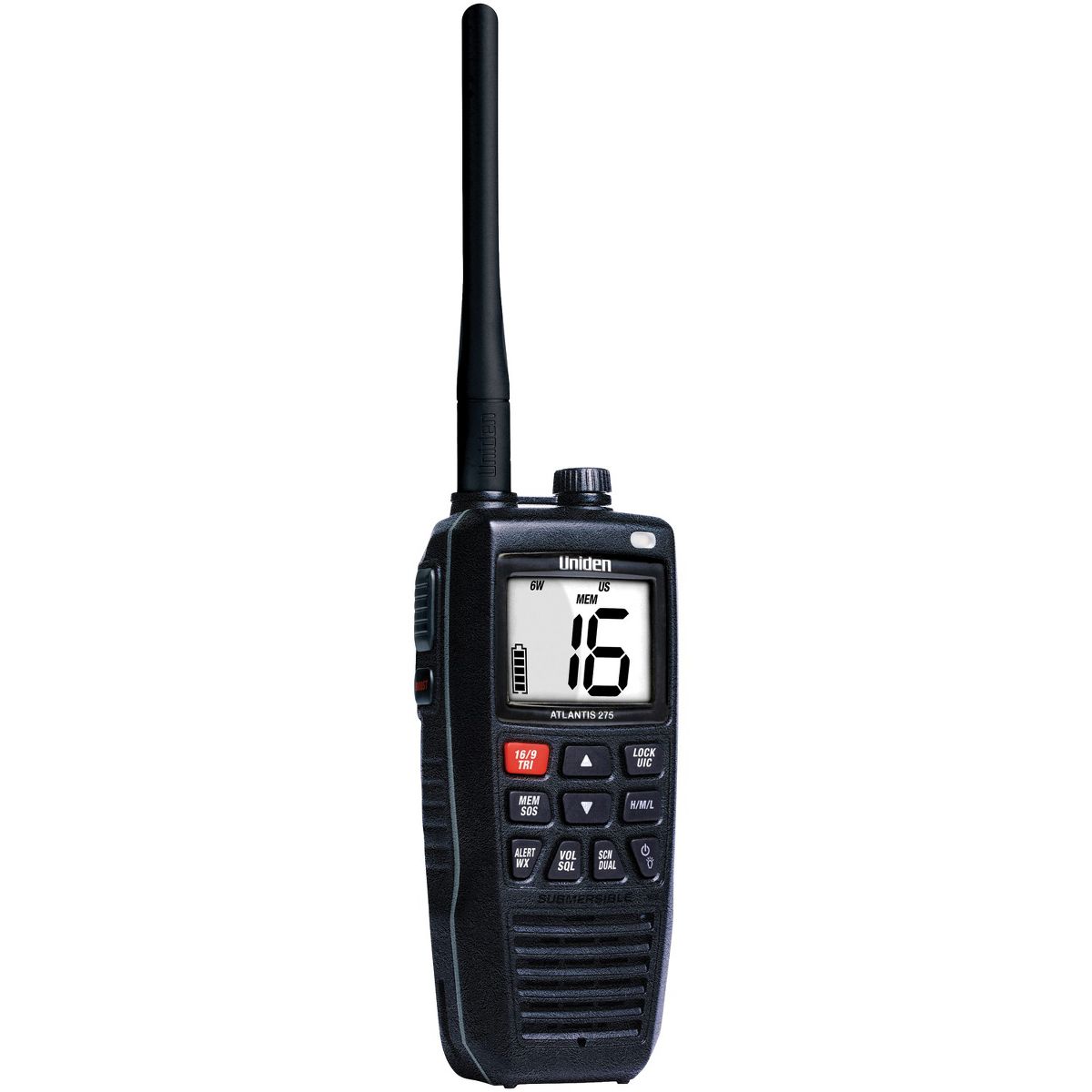 Uniden® Atlantis 275 Floating Handheld 2-Way VHF Marine Radio - thumbnail 3