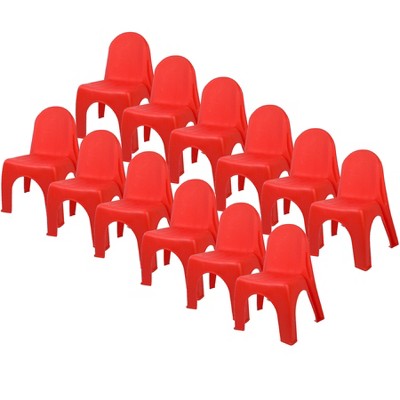 Romanoff Kid's Stacking Chairs, Red, Pack of 12
